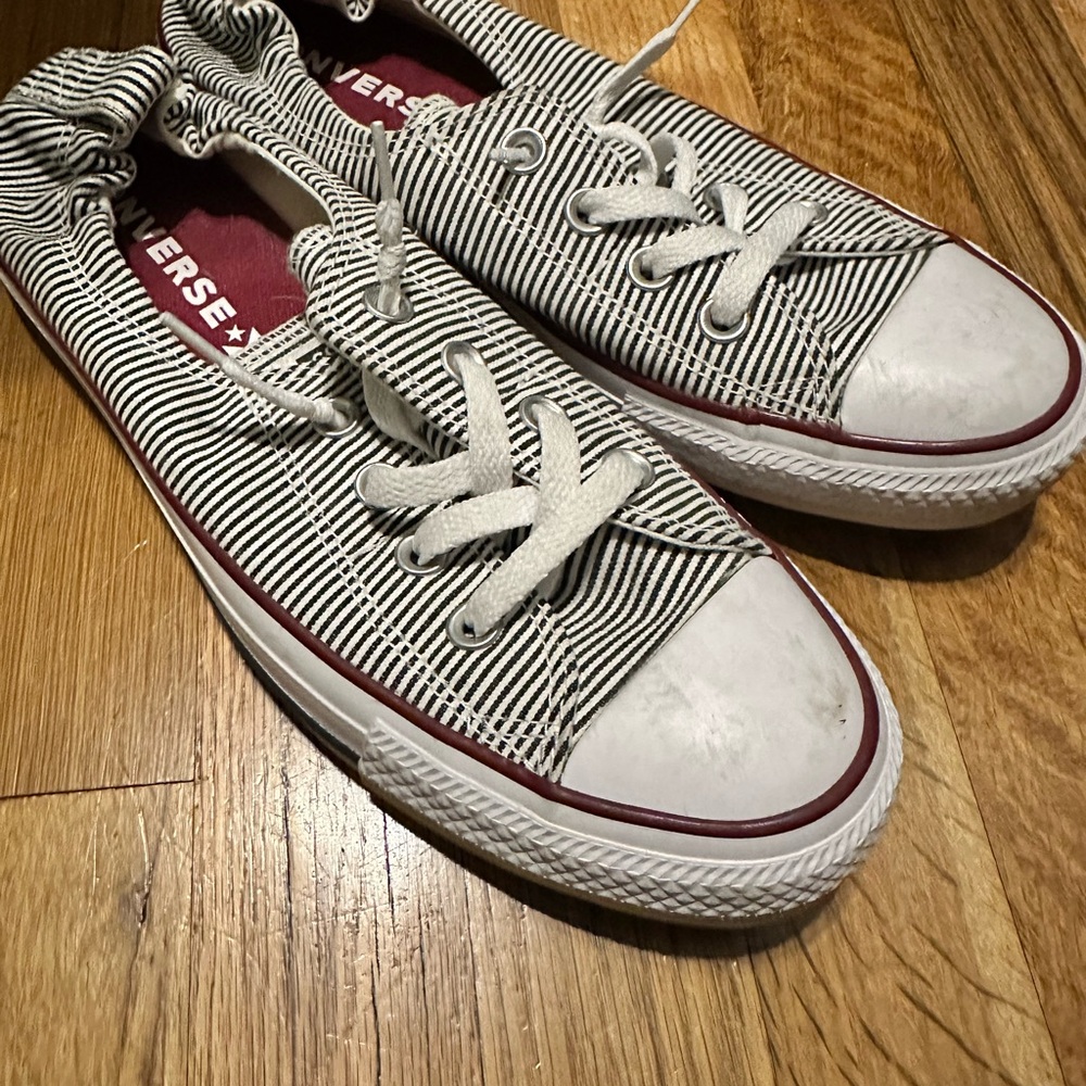 Converse Black and White Striped Sneakers